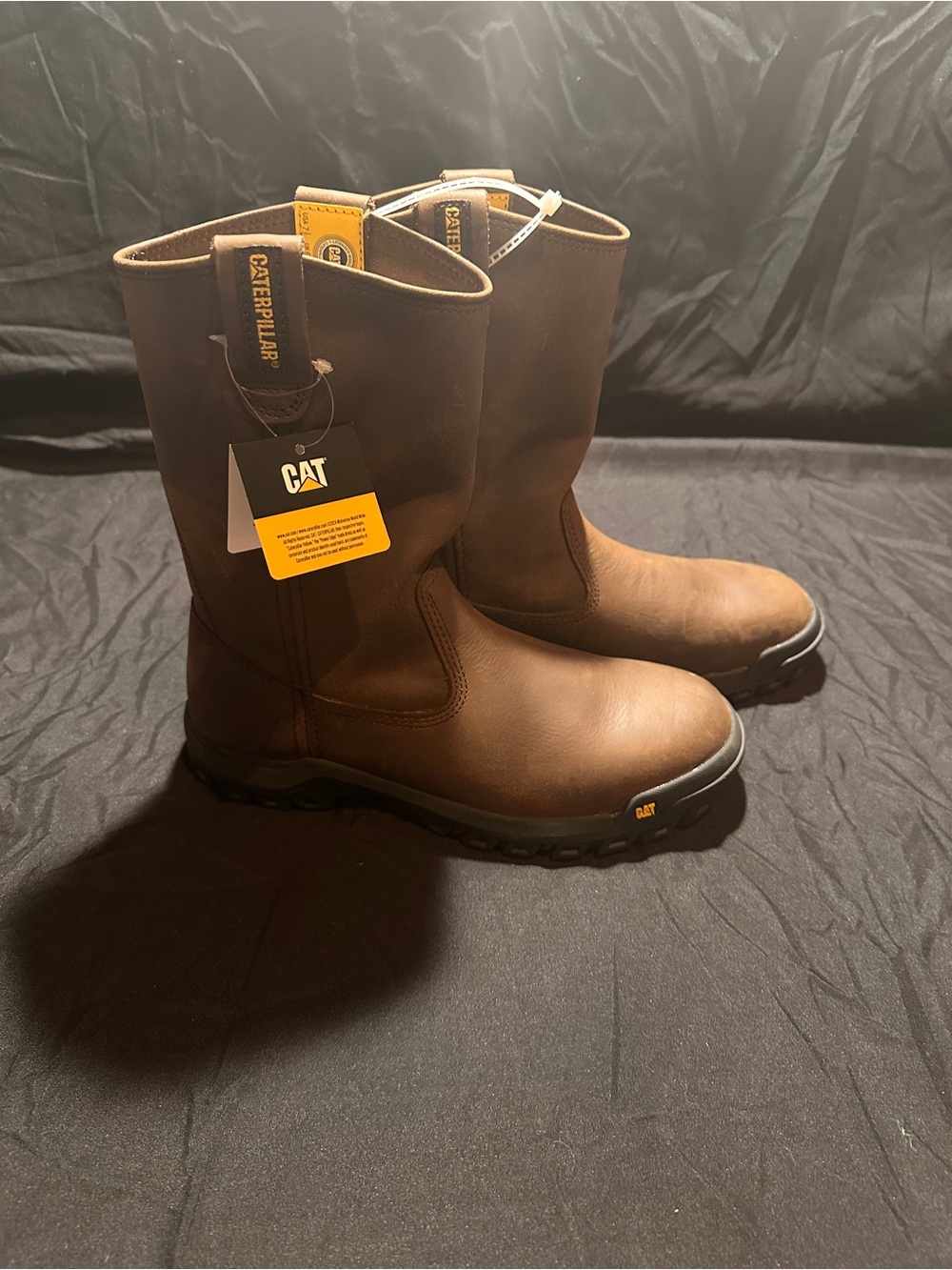 Caterpillar Brown Pull-On Work Boots